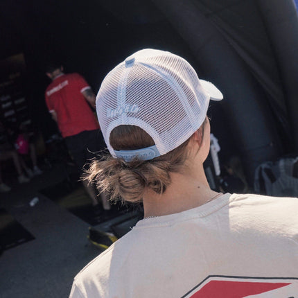 Light Blue & Silver Diamond Trucker Hat