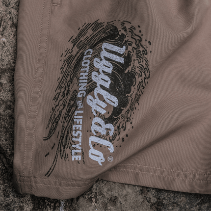 Beige Diamond Swim Shorts