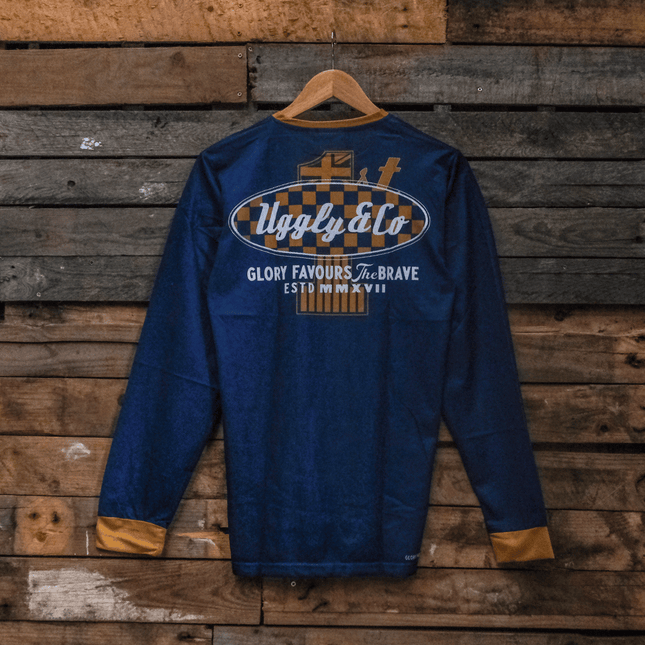 No.1 Blue Vintage Motocross Jersey