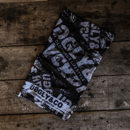 Black & White Distressed Motorcycle Bandana