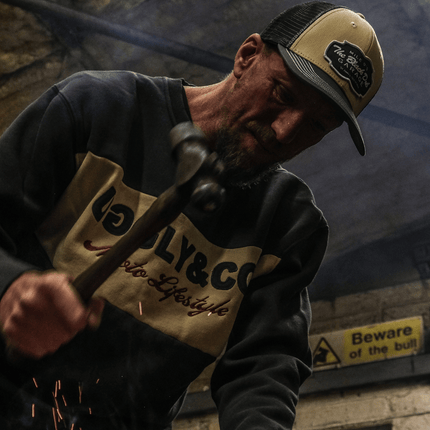 Green & Beige Black Dub Garage Trucker Hat