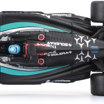 Bburago F1 Formula 1 MERCEDES AMG W15 (2024) WITH HELMET- RUSSELL - 1:43 Scale - Incredibly Detailed Die-Cast Replica Collectible Race Car Model