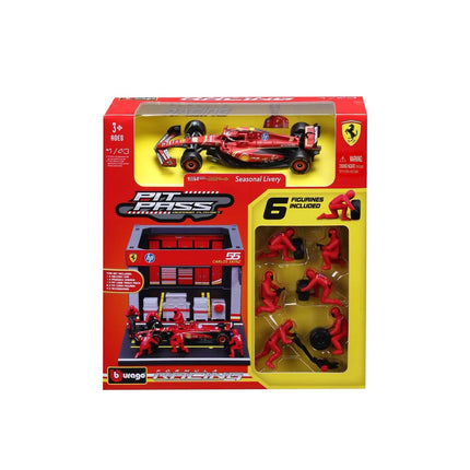 Scuderia Ferrari F1 Team Carlos Sainz Burago Pit Pass Diorama Model Car