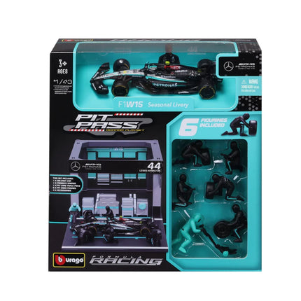 Mercedes AMG Petronas F1 Team Lewis Hamilton Burago Pit Pass Diorama Model Car