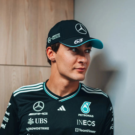 Mercedes AMG Petronas F1 Team 2025 Adidas George Russell Drivers Baseball Cap