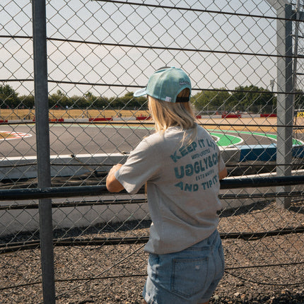 Turquoise & Black Retro Diamond Trucker Cap