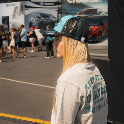 Turquoise & Black Diamond Cap