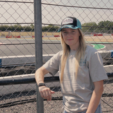 Turquoise & Black Retro Diamond Trucker Cap