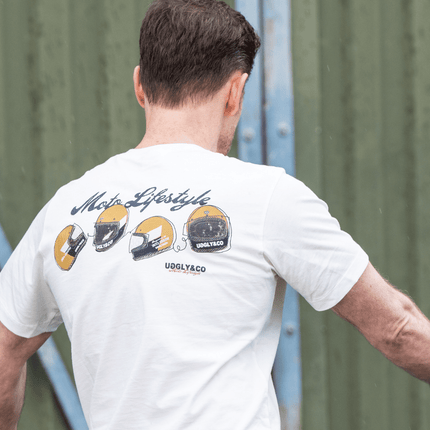 White U&C Helmet Tee