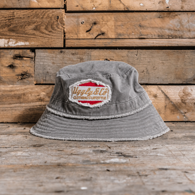 Grey Diamond Acid Wash Bucket Hat