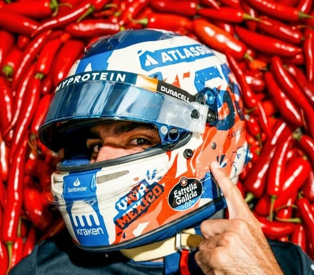 Pre Order Williams F1 Team Spark Model Carlos Sainz Mexico GP 1/5 Mini Helmet 2025