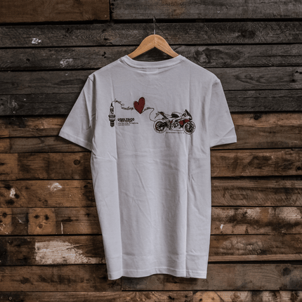 White Motorcycle Heart 'Love is Uggly' T-Shirt