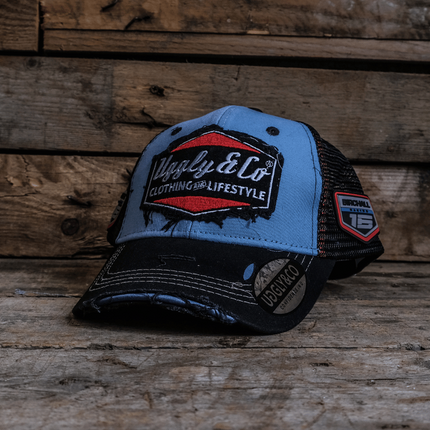 Blue & Black Diamond Trucker Hat