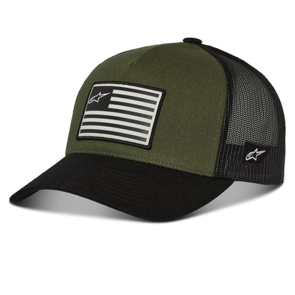 Alpinestars, Flag Snapback Hat, Baseball Cap, Military/Blk, Os, Unisex-Adult