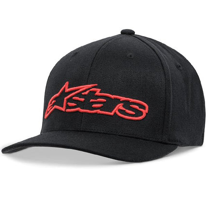 Alpinestars, Blaze Flexfit Hat, Baseball Cap, Black/Red, S/M, Unisex-Adult