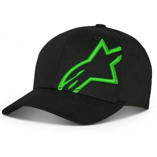 Alpinestars, Corp Snap 2 Hat, Baseball Cap, Black/Green, Os, Unisex-Adult