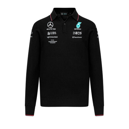 Mercedes AMG Petronas 2023 Team Long Sleeve Knitted Poloshirt