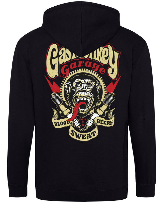 Spark Plugs Zip Gas Monkey Hoodie (Black)