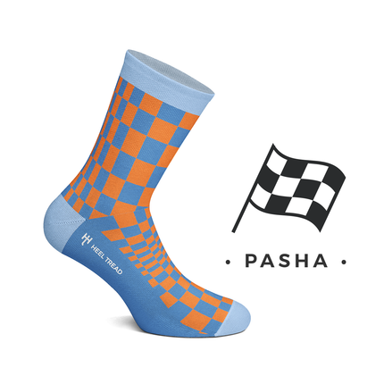 PORSCHE PASHA ORANGE/NAVY SOCKS